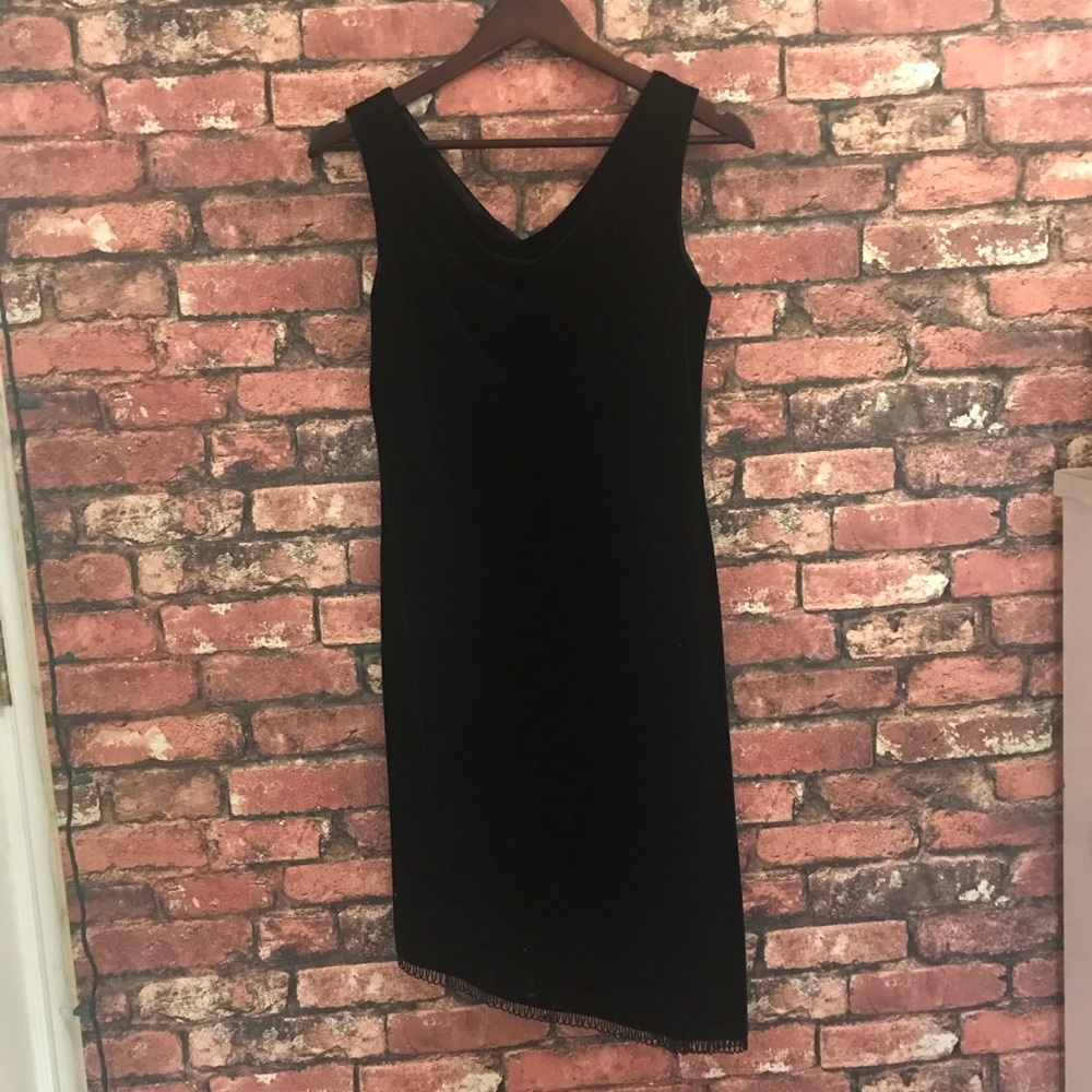 Donna Ricco Velvet Dress in Black